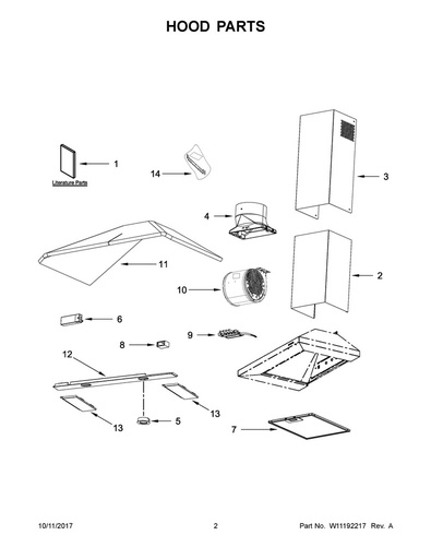 Whirlpool Range Hood Range Hood Blower Fan Motor - W10894839