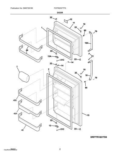 Frigidaire Refrigerator Door Shelf Bin (Middle) - 240337901, Replaces: 240337904