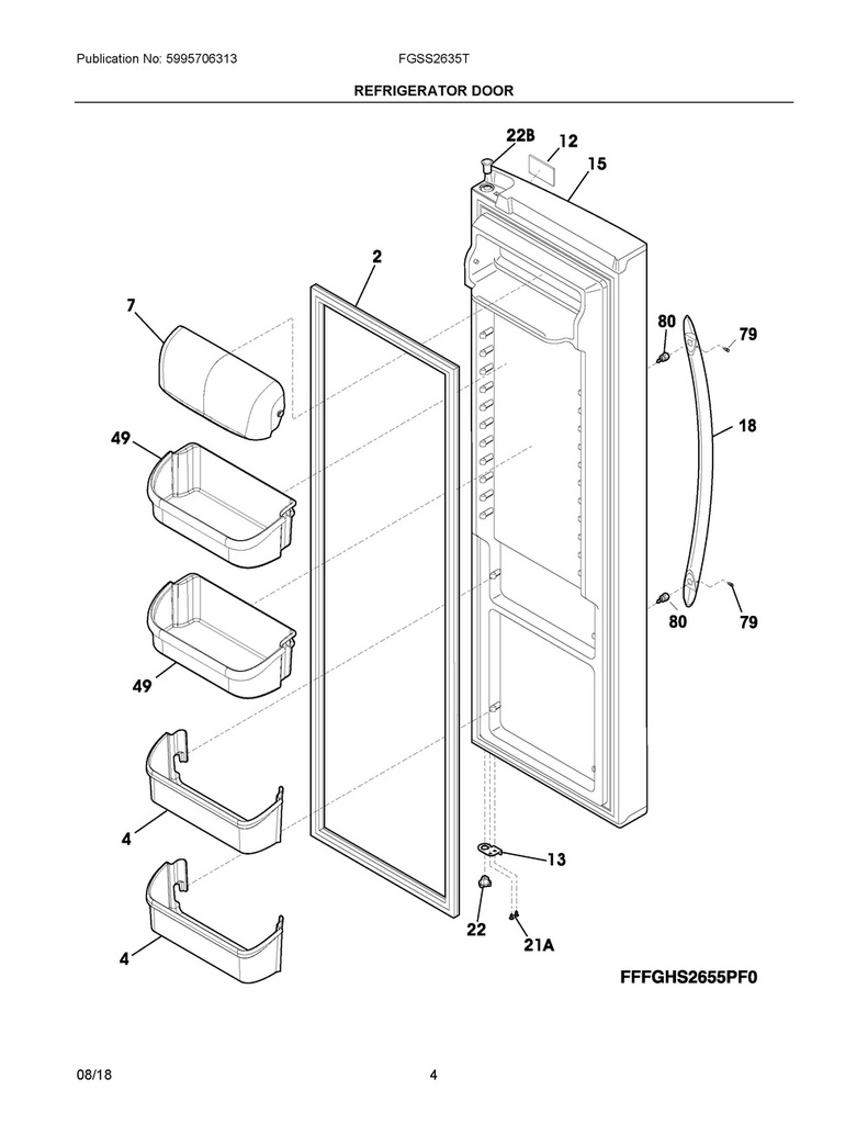 Frigidaire Refrigerator Lower Door Shelf Bin - 240323002, Replaces: 240323005