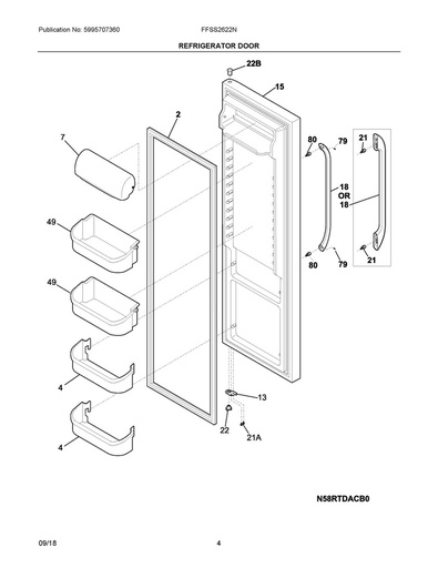 Frigidaire Refrigerator Lower Door Shelf Bin - 240323001, Replaces: 240323007