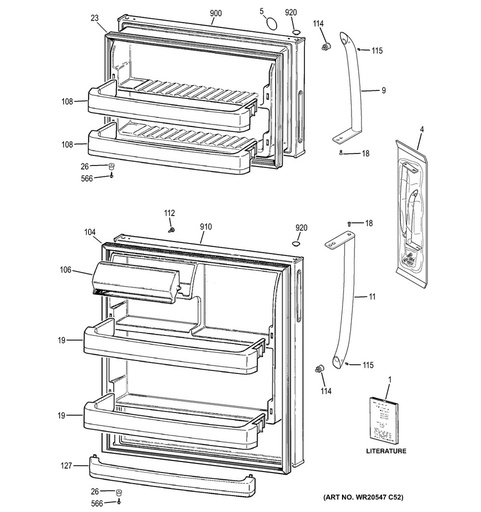 GE Refrigerator Refrigerator Door Shelf Bar, White - WG03F01622