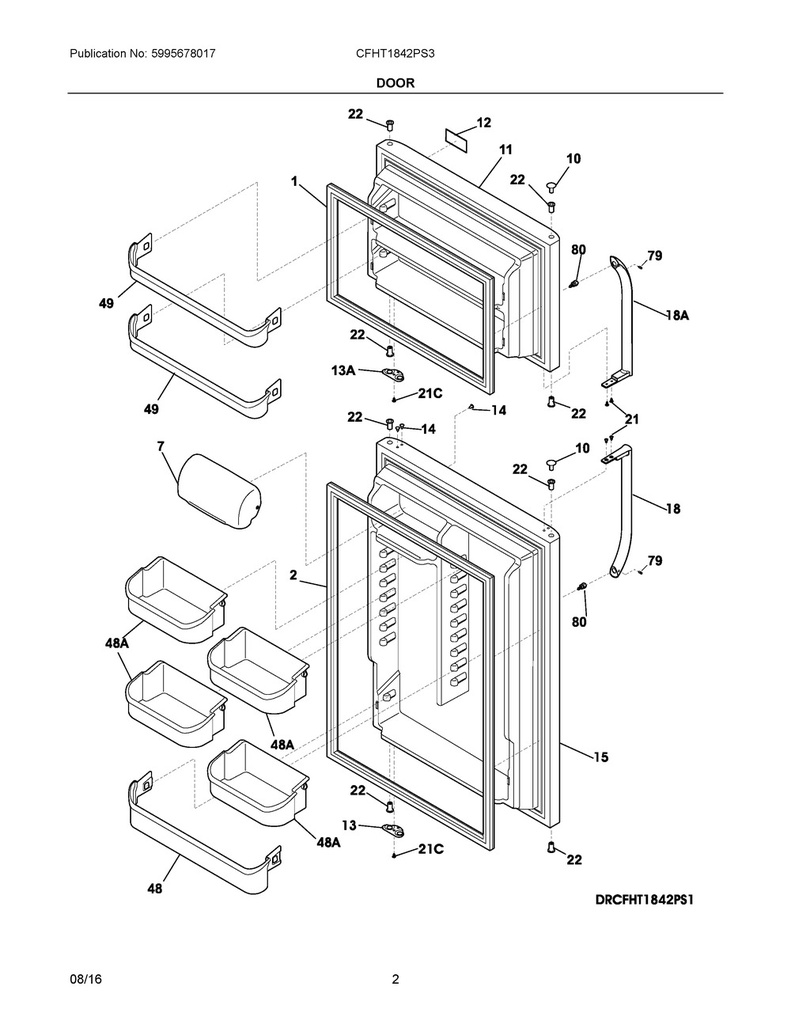 Frigidaire Refrigerator Gallon Door Shelf Bin - 240338201, Replaces: 240338203