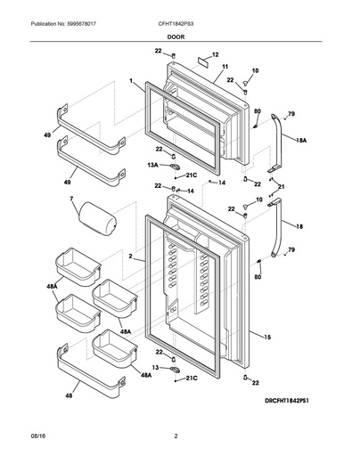 Frigidaire Refrigerator Gallon Door Shelf Bin - 240338201, Replaces: 240338203