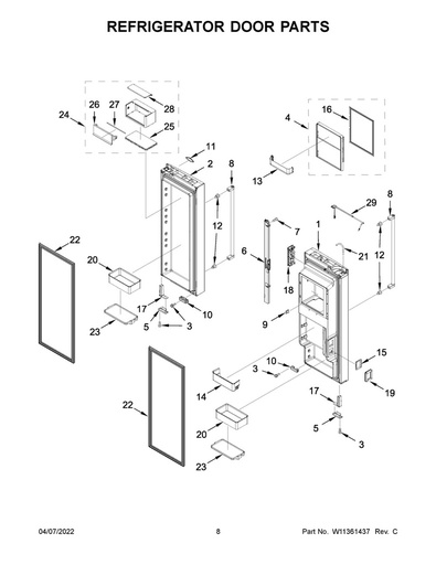 Whirlpool Refrigerator Interface Touchpad - W11330486, Replaces: W11112889