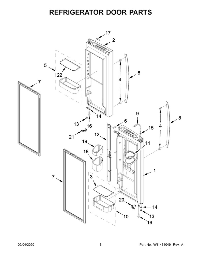 Whirlpool Refrigerator Door Mullion (Gray) - WP12722813AP, Replaces: 12722813AP