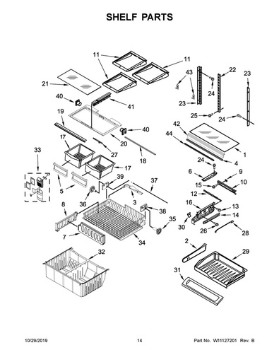 Whirlpool Refrigerator Drawer Slide Rail End Cap Kit - W11197396, Replaces: 13047701