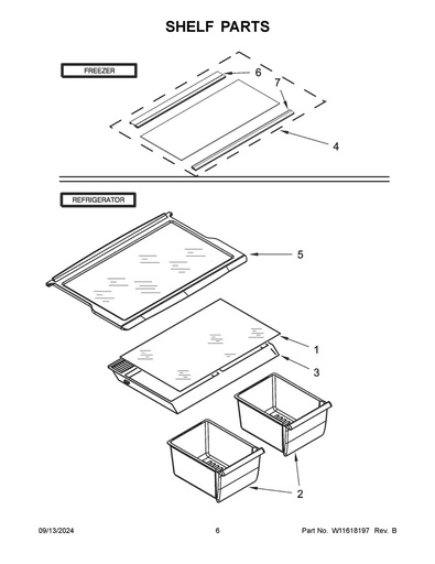 Whirlpool Refrigerator Drawer Cover - W11595196, Replaces: 2192250