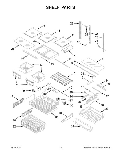 Whirlpool Refrigerator Pantry Endcap (Left Side) - WP12656105, Replaces: 8171058