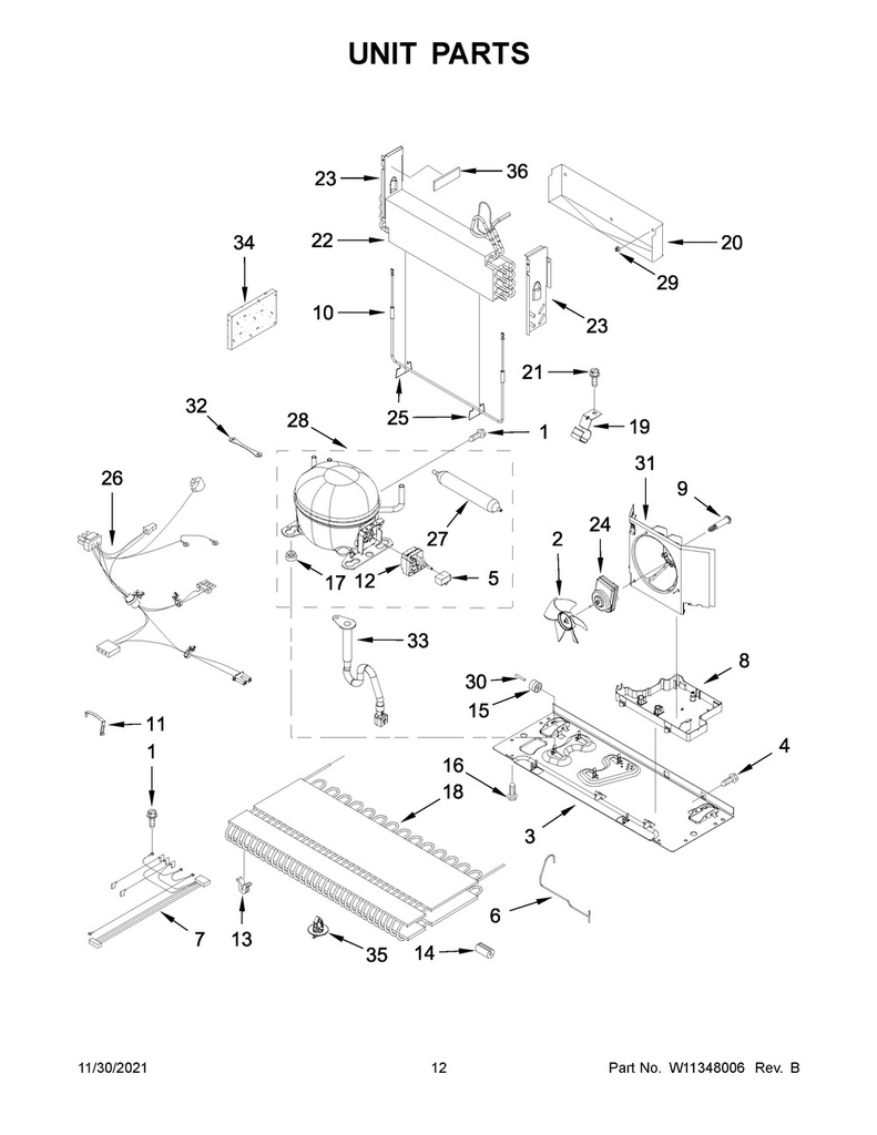 Whirlpool Refrigerator Evaporator - W11256565, Replaces: W10317014