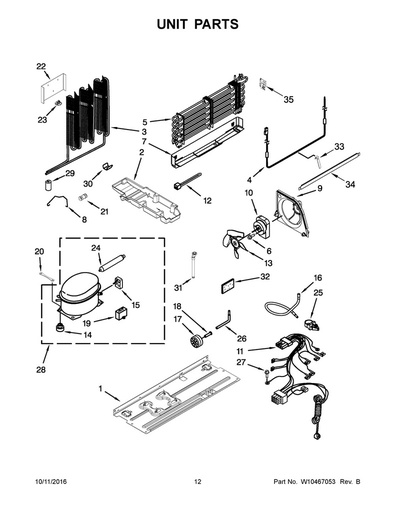 Whirlpool Refrigerator Evaporator Coil - WPW10314205, Replaces: W10314205