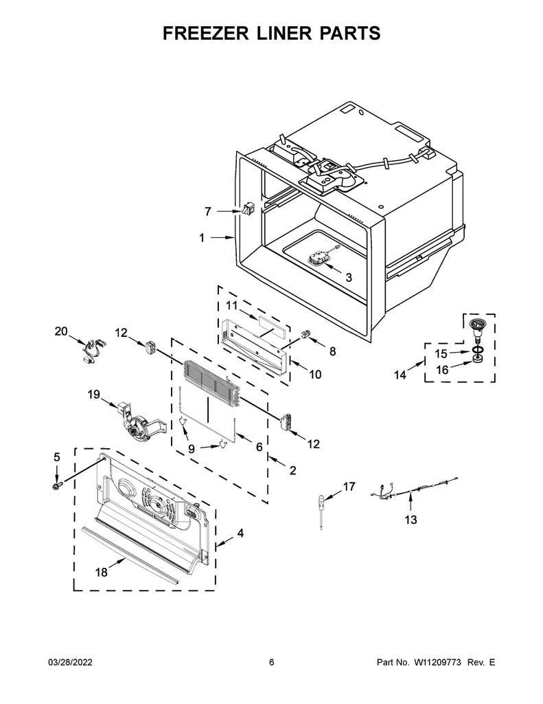Whirlpool Refrigerator Evaporator Cover Assembly - W11284394