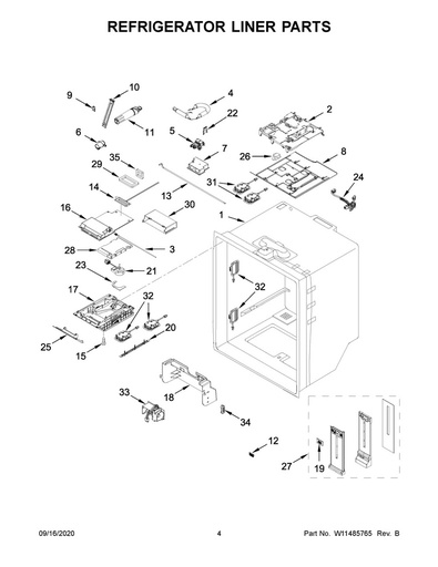 Whirlpool Refrigerator LED Module - W11484836, Replaces: W11229041