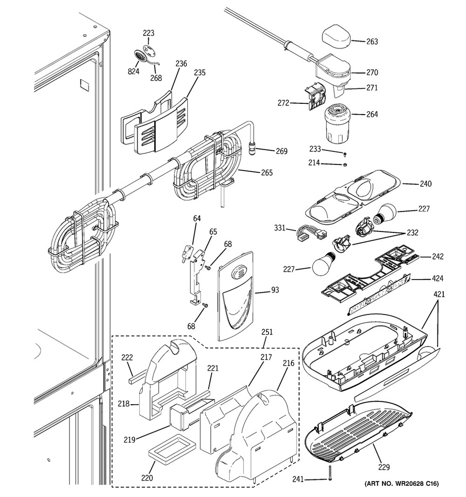 GE Refrigerator Refrigerator Air Tower Gasket - WR01L06216