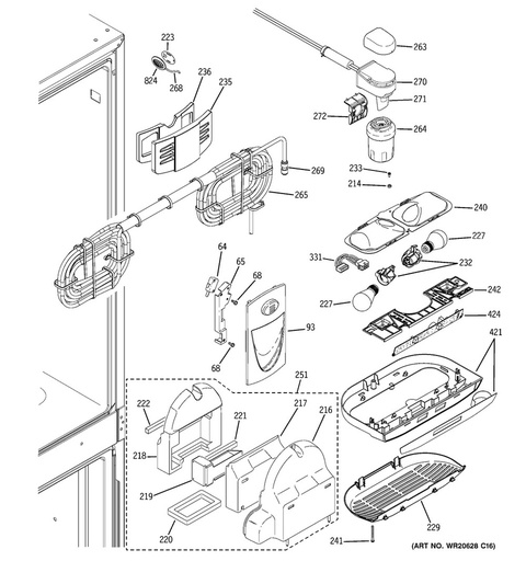 GE Refrigerator Refrigerator Air Tower Gasket - WR01L06216
