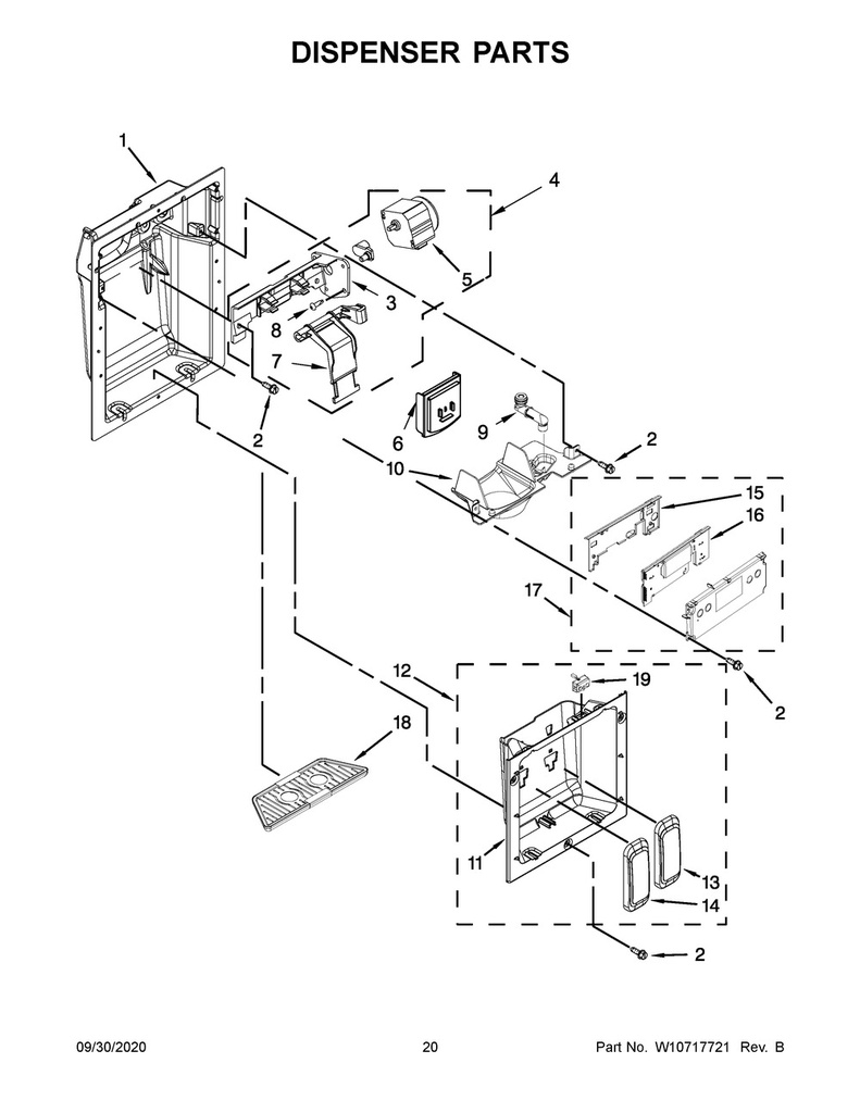 Whirlpool Refrigerator Ice Door Motor & Bracket Assembly - WPW10546285, Replaces: 2318019