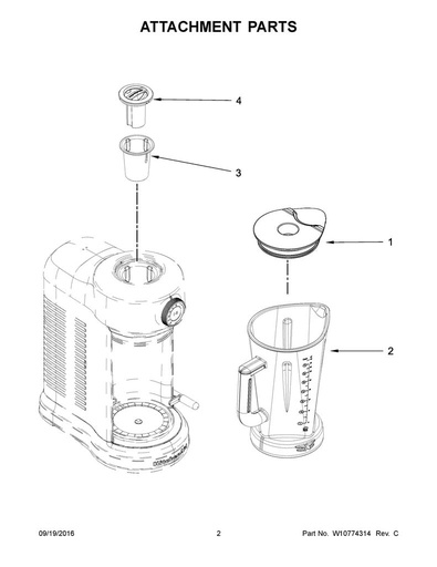 Whirlpool Small Appliance Blender Jar Assembly - W10861536