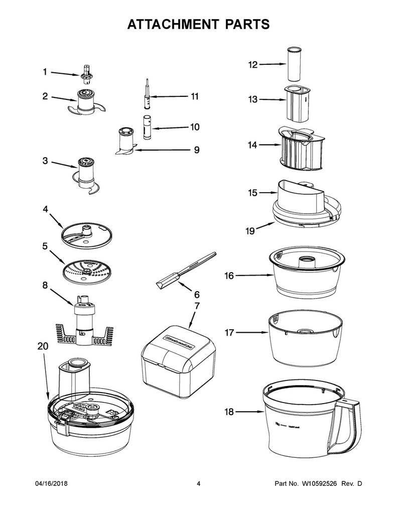 Whirlpool Small Appliance Food Processor Adapter - WPW10461962