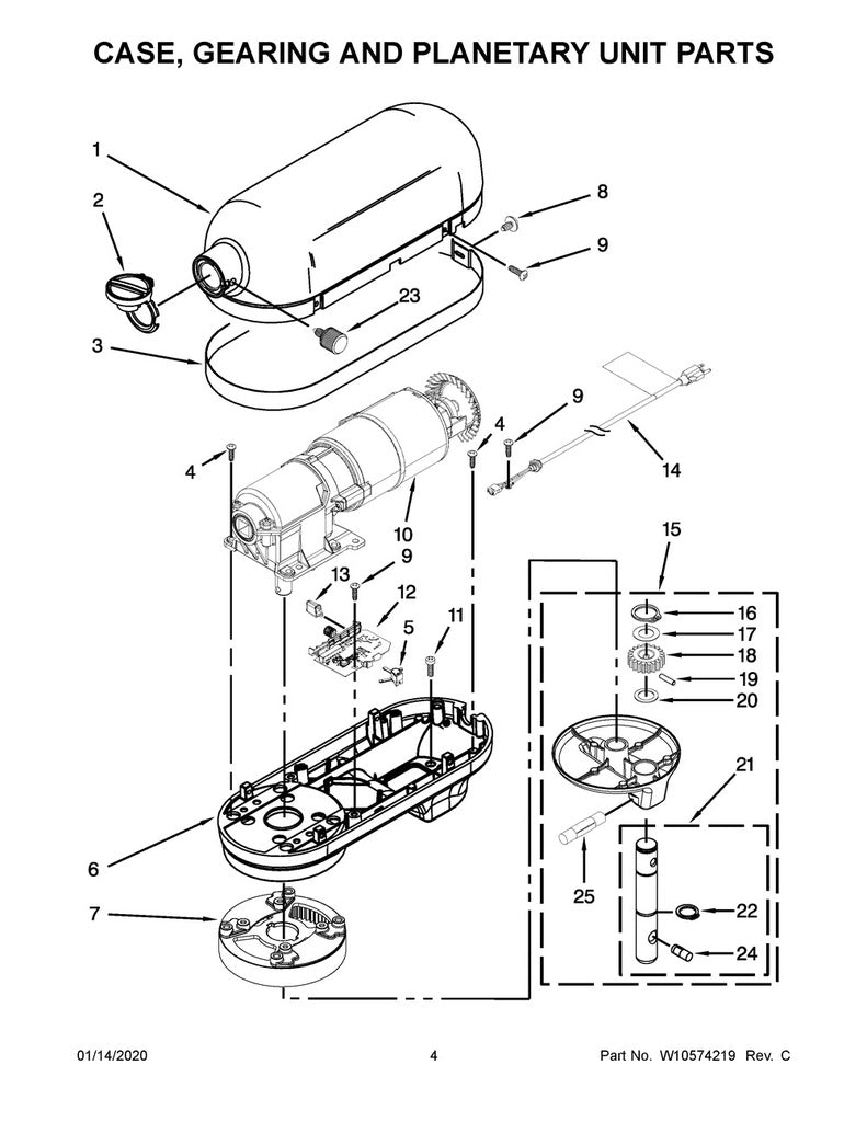 Whirlpool Small Appliance Stand Mixer Motor Assembly - WPW10517938