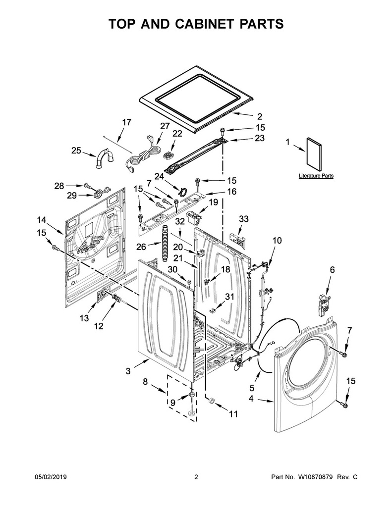 Whirlpool Washer Clip - WPW10181028, Replaces: W10181028