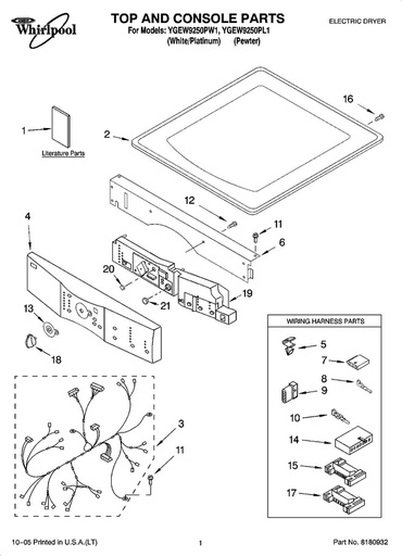Whirlpool Washer Control Knob - WP8182050, Replaces: 3980094