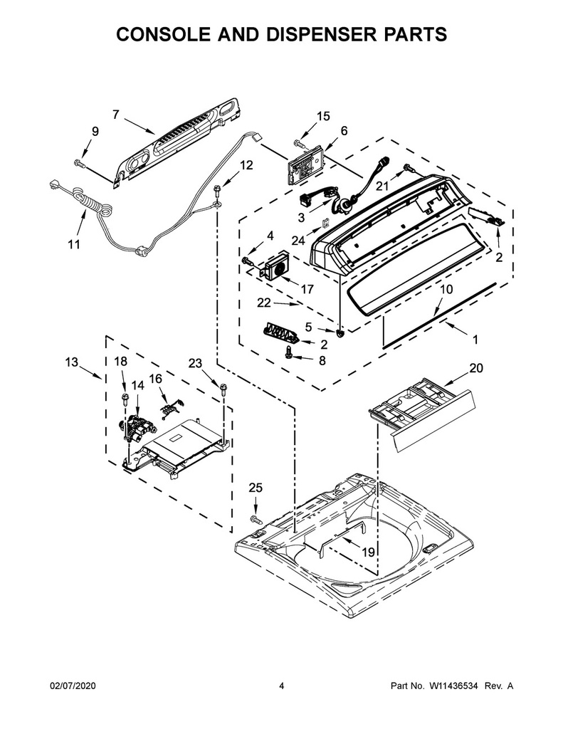 Whirlpool Washer Console - W11130341, Replaces: W11043822
