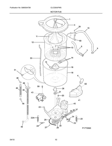 Frigidaire Washer Outer Tub Cover Gasket. - 131901400, Replaces: 3204398