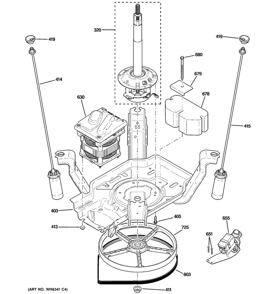 GE Washer Drain Pump & Motor Assembly - WG04A03417