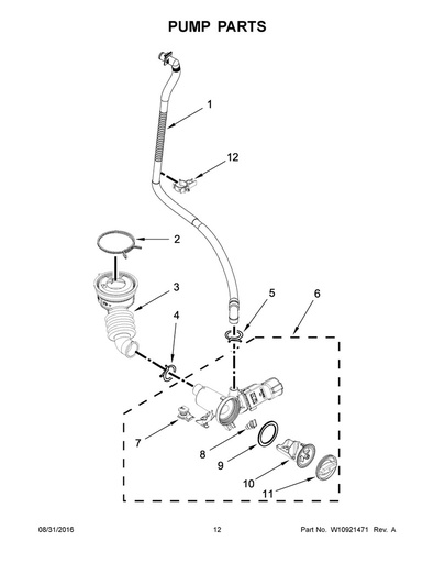 Whirlpool Washer Drain Pump Assembly - WPW10391443, Replaces: W10391443