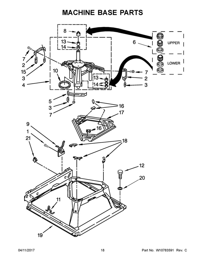 Whirlpool Washer Suspension Spring Retainer - WPW10145155, Replaces: 63806