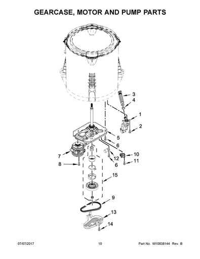 Whirlpool Washer Gearcase - W11159068, Replaces: W10521293