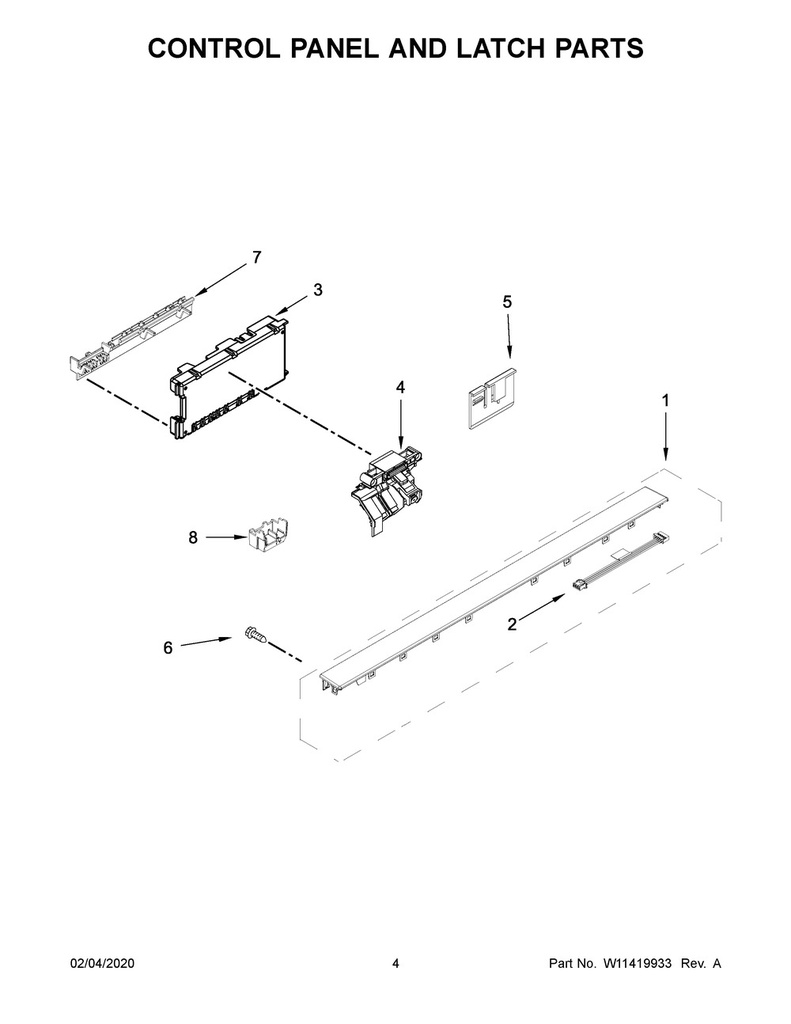 Whirlpool Dishwasher Console - W11255647, Replaces: W11132774