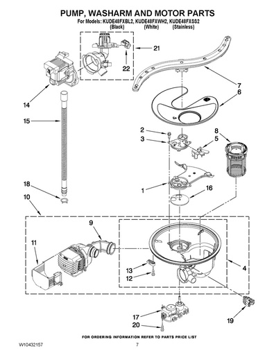 Whirlpool Dishwasher Circulation Pump & Motor Assembly - WPW10328226, Replaces: W10195600