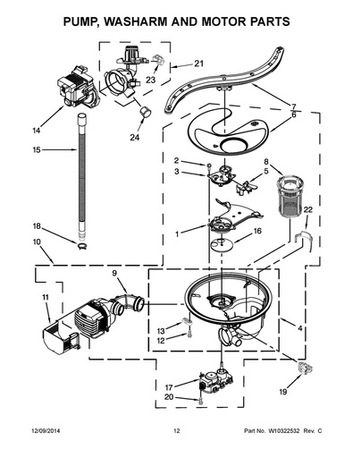 Whirlpool Dishwasher Pump and Motor Assembly - WPW10234567, Replaces: 8579269