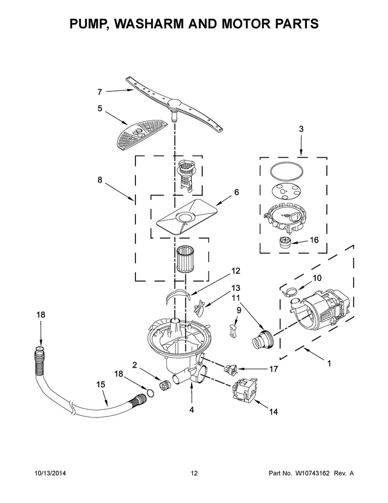 Whirlpool Dishwasher Pump Motor - W10736526