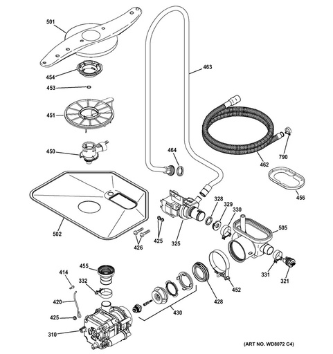 GE Dishwasher Circulation Pump & Motor Assembly - WG04F00657