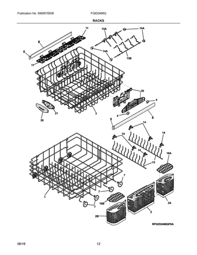 Frigidaire Dishwasher Upper Dishrack Wheel - 154494502
