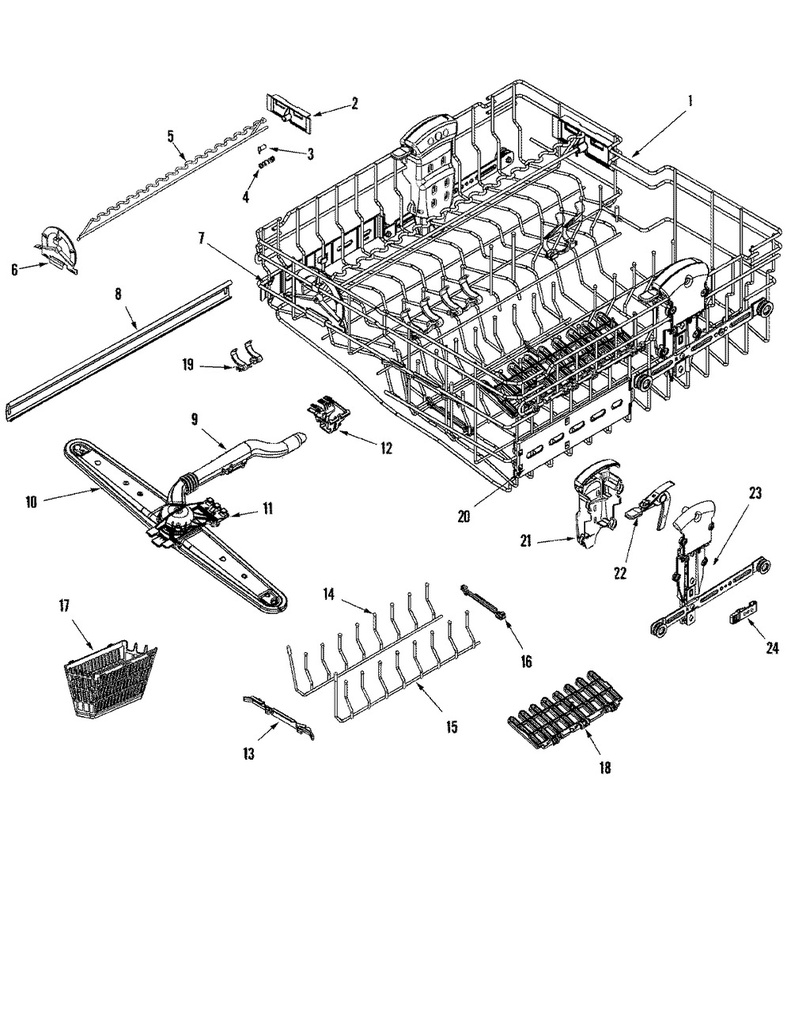 Whirlpool Dishwasher Fold-Away Tine Clip - WP99003105, Replaces: 99003105