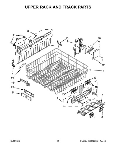 Whirlpool Dishwasher Rack Support Rail Assembly - WPW10247512