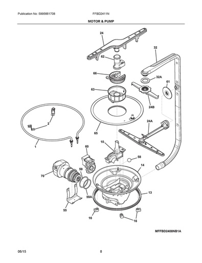 Frigidaire Dishwasher Volute Cover - 154724001
