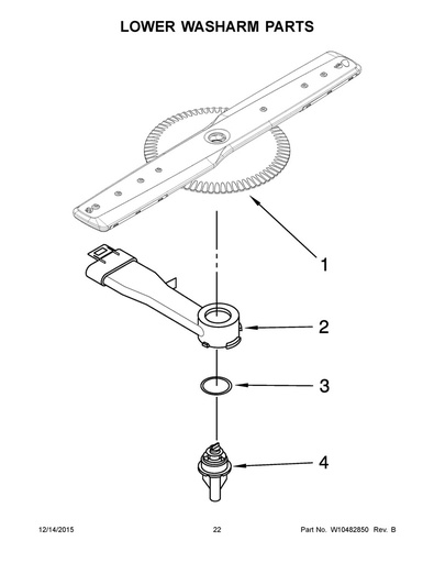 Whirlpool Dishwasher Lower Spray Arm Hub - WPW10077898, Replaces: W10077898