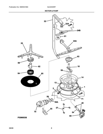 Frigidaire Dishwasher Lower Spray Arm - 154608102, Replaces: 154467702