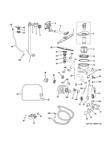 GE Dishwasher Hose Sprinkler Adapter - WG02L01745
