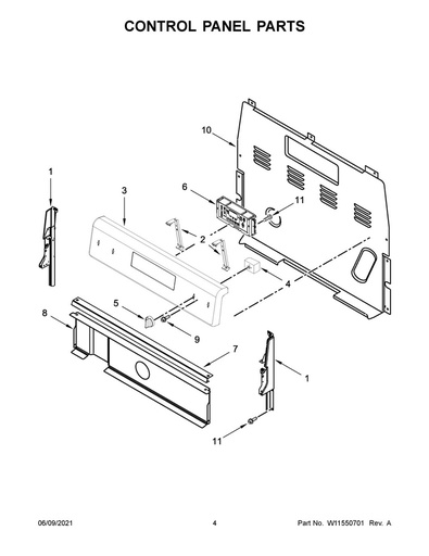 Whirlpool Range /Oven Control Board - W11546660, Replaces: W11038137