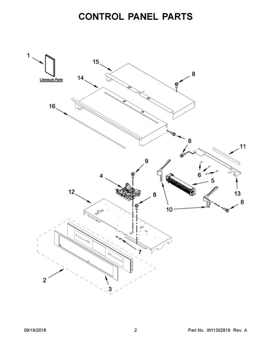 Whirlpool Range /Oven Control Panel Assembly (Stainless) - W11236888, Replaces: W10713606