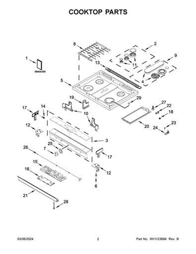 Whirlpool Range /Oven Touchpad and Control Panel (Stainless) - W11339755, Replaces: W10869383