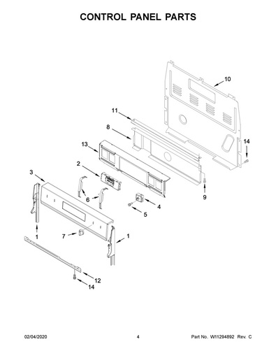 Whirlpool Range /Oven Control Panel (Black Stainless) - W11184721, Replaces: W11089994
