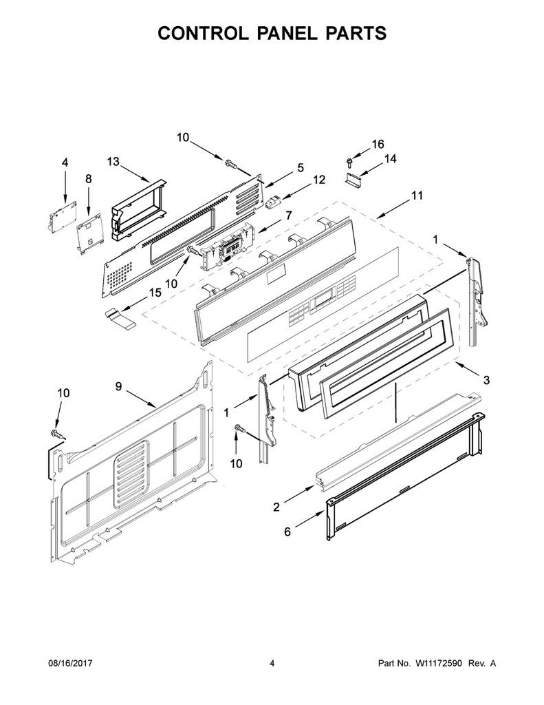 Whirlpool Range /Oven Range Oven Membrane Switch - W11034482