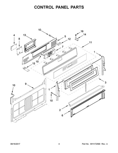 Whirlpool Range /Oven Range Oven Membrane Switch - W11034482