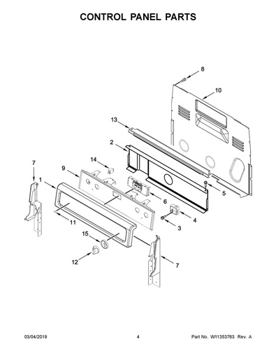 Whirlpool Range /Oven Touchpad Assembly - W10840425