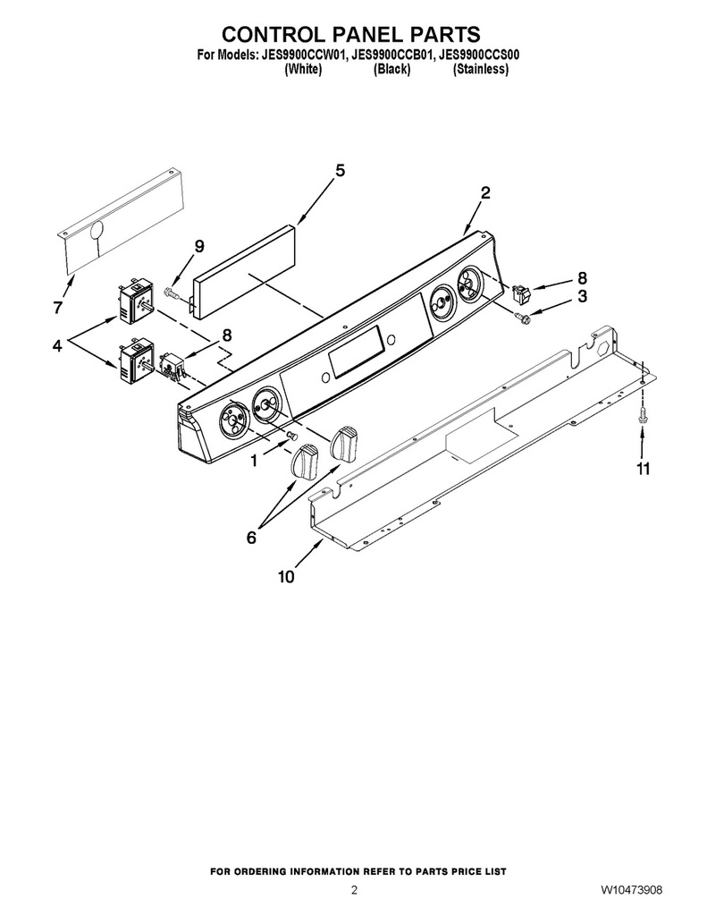 Whirlpool Range /Oven Range Control Panel Assembly - W10236211